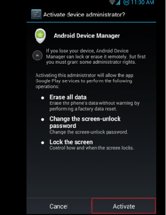 android device manager activate