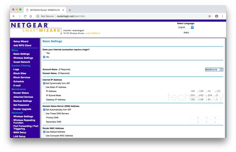 netgear router login