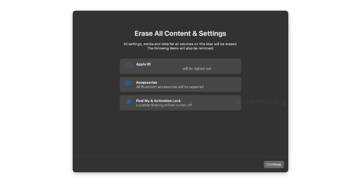 Erase All Content and Settings